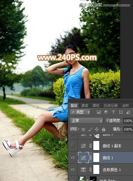 PS给女生照片添加傍晚霞光光影特效