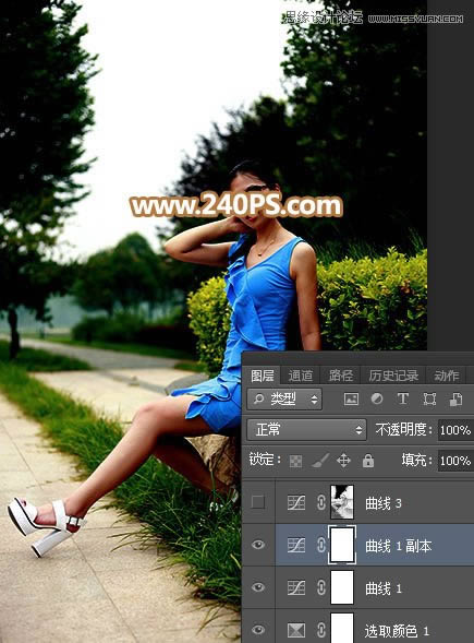 PS给女生照片添加傍晚霞光光影特效