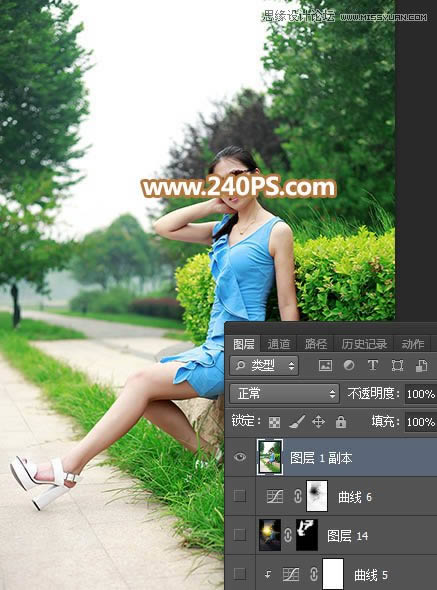 PS给女生照片添加傍晚霞光光影特效