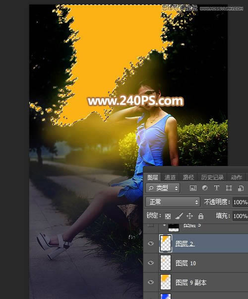 PS给女生照片添加傍晚霞光光影特效
