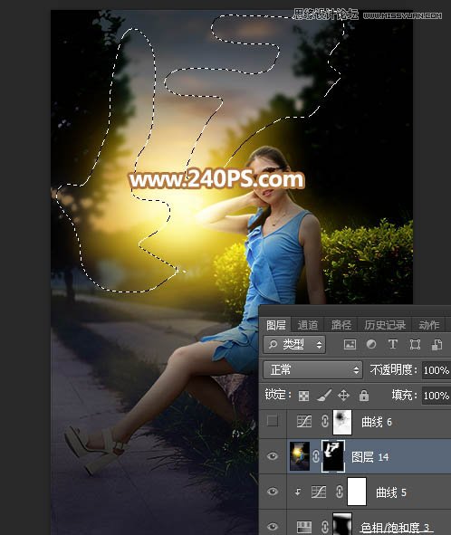 PS给女生照片添加傍晚霞光光影特效