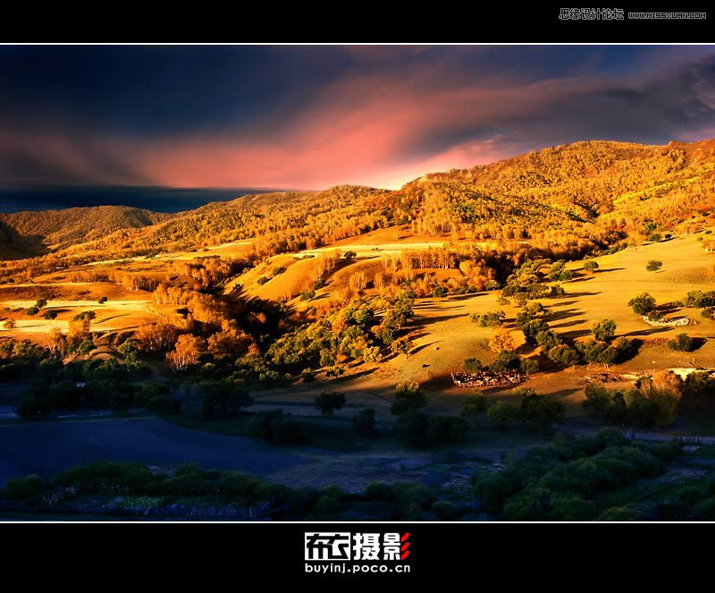 PS把普通照片调成华丽大气风景图片