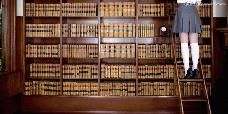 PS调出图书馆场景人物质感色彩大片效果