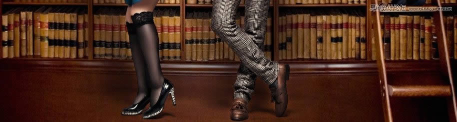 PS调出图书馆场景人物质感色彩大片效果