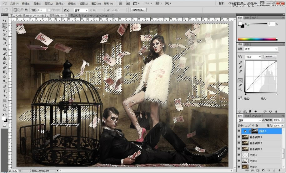 用PS设计质感女王肤色效果和场景图片