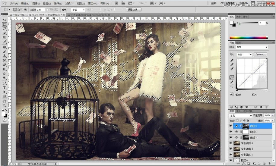 用PS设计质感女王肤色效果和场景图片