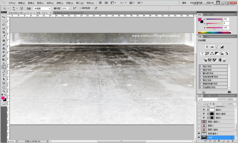 PS调出墨绿色场景质感古铜女孩照片