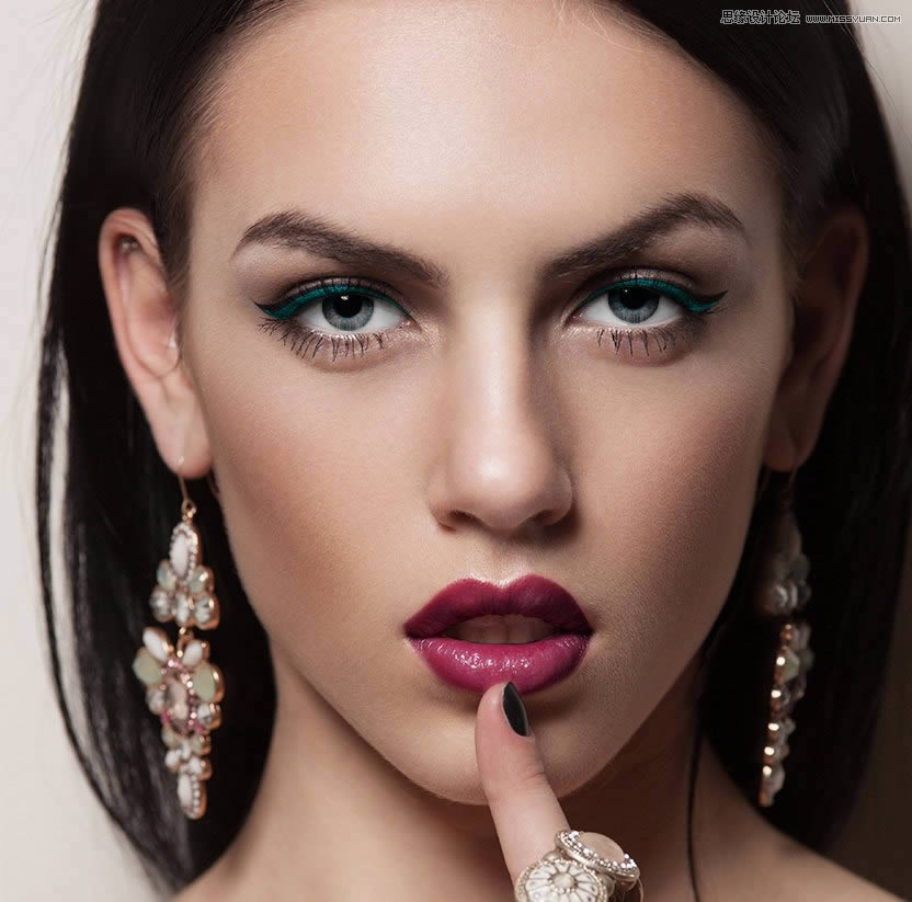 对高清美女肖像照片精修磨皮处理的PS教程