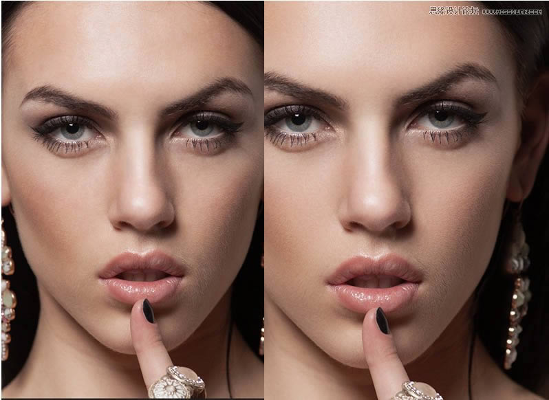 对高清美女肖像照片精修磨皮处理的PS教程