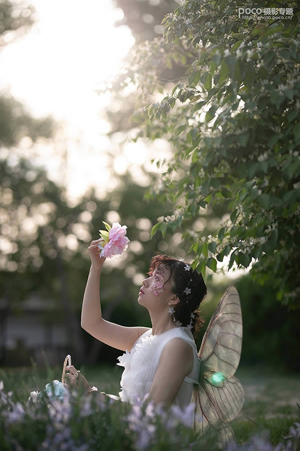用PS调出暖色阳光色彩的清新女孩照片