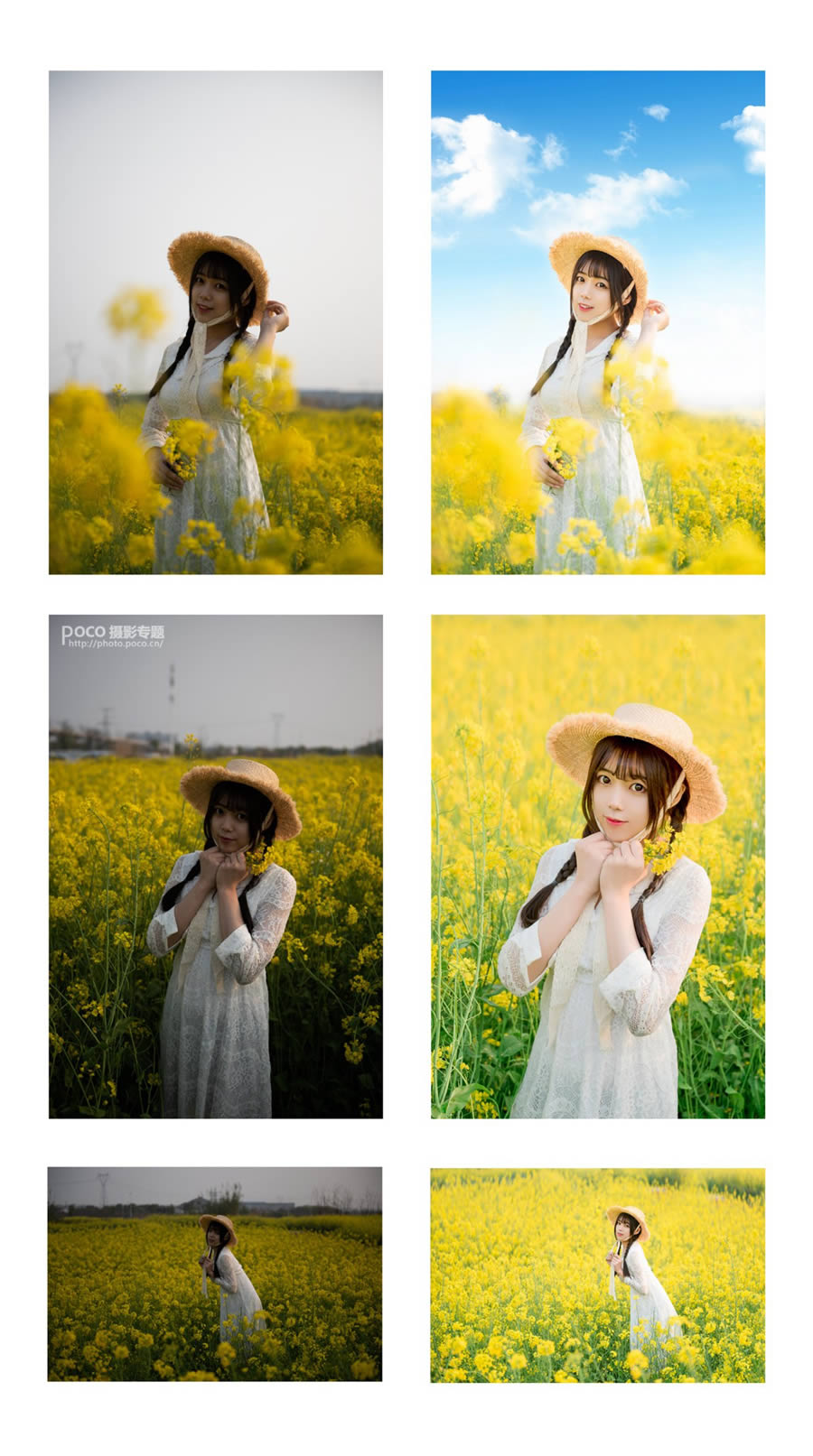 PS把逆光油菜花人物照片调成明亮高清效果