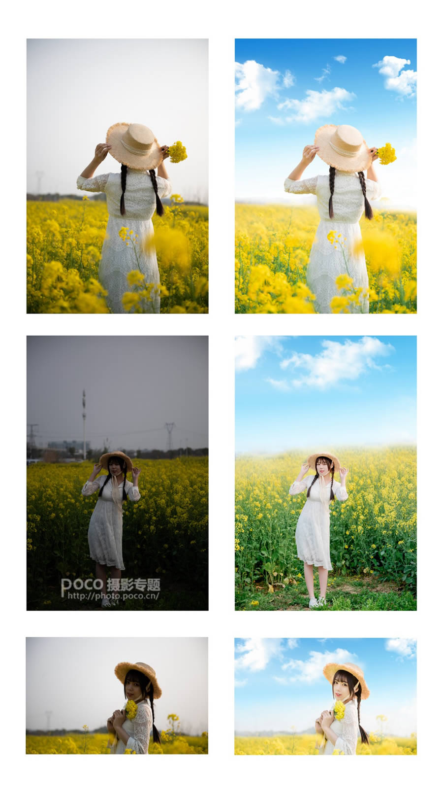 PS把逆光油菜花人物照片调成明亮高清效果