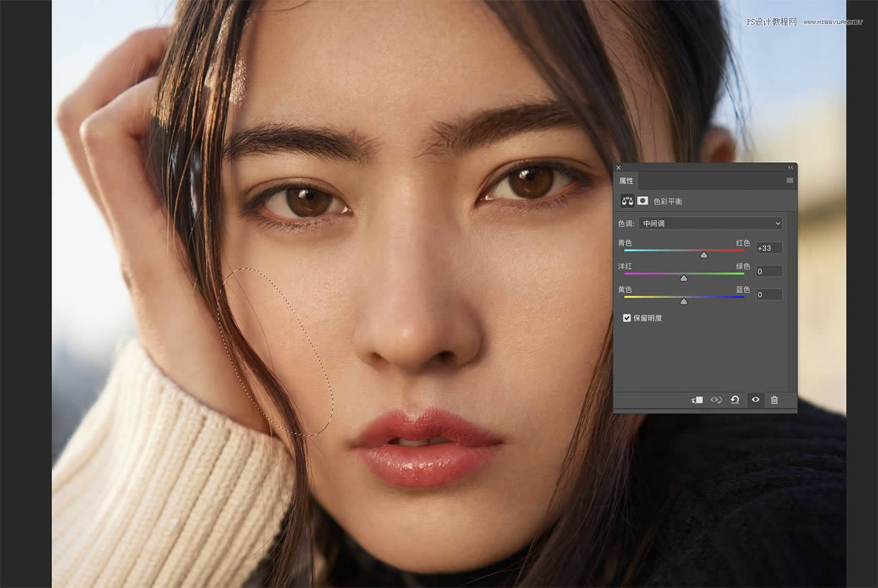 用PS给高清人像皮肤均匀自然磨皮处理