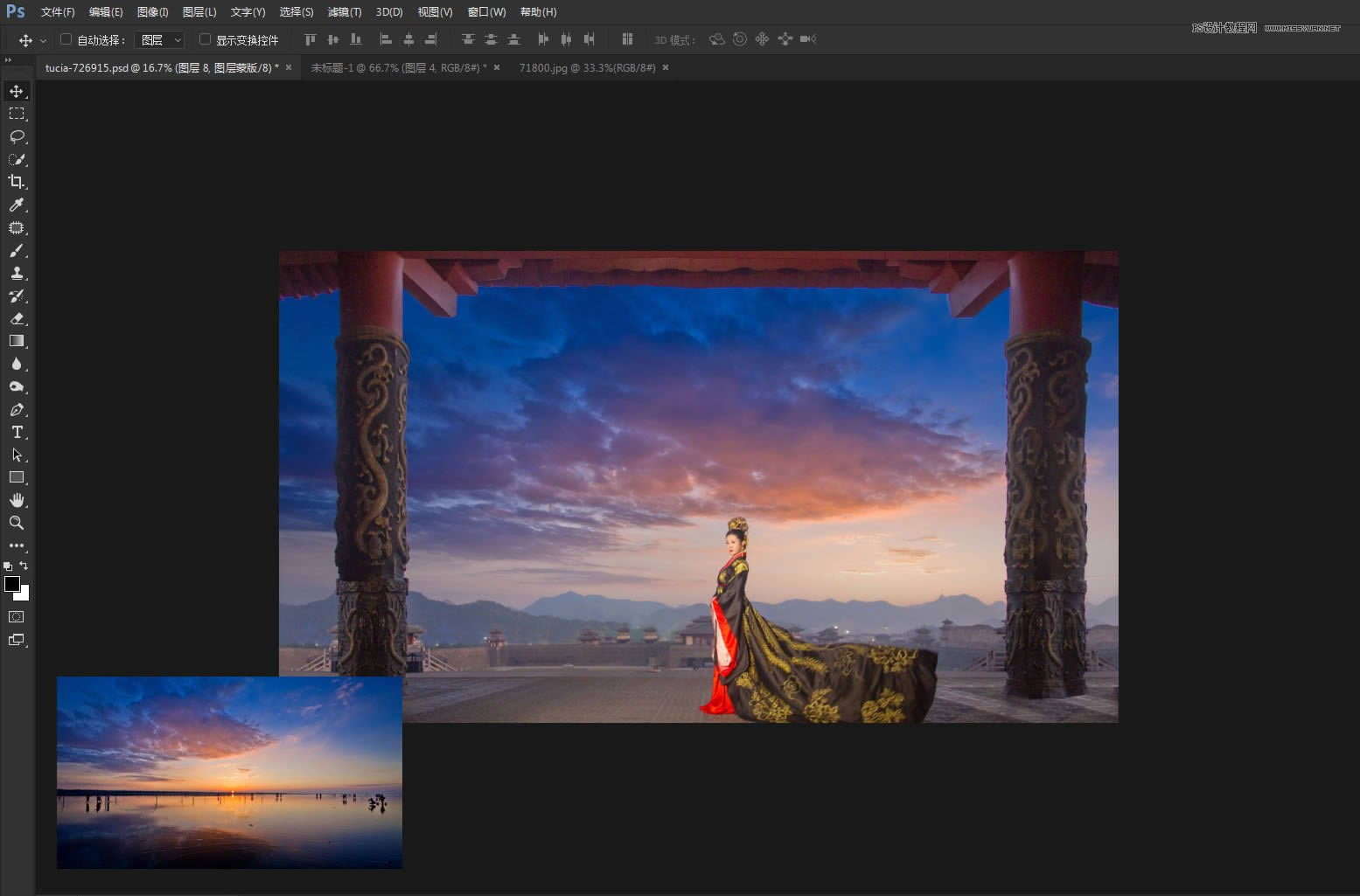 PS调出夕阳氛围霸气古装人物大片效果