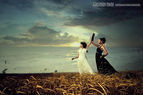 PS把外景摄影照片调成冷色大片效果