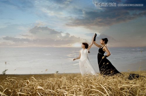 PS把外景摄影照片调成冷色大片效果