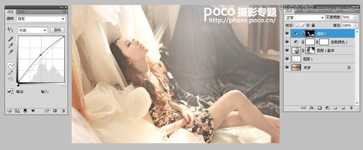 Photoshop调出日系柔美内景女生写真照片