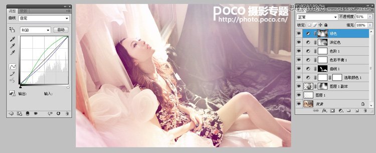 Photoshop调出日系柔美内景女生写真照片