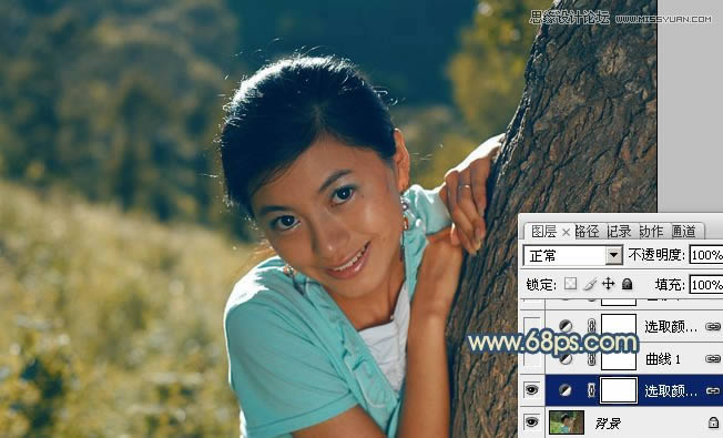 PS把黝黑逆光人像照片调成水润亮白效果