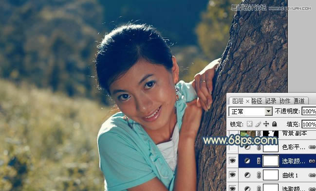 PS把黝黑逆光人像照片调成水润亮白效果