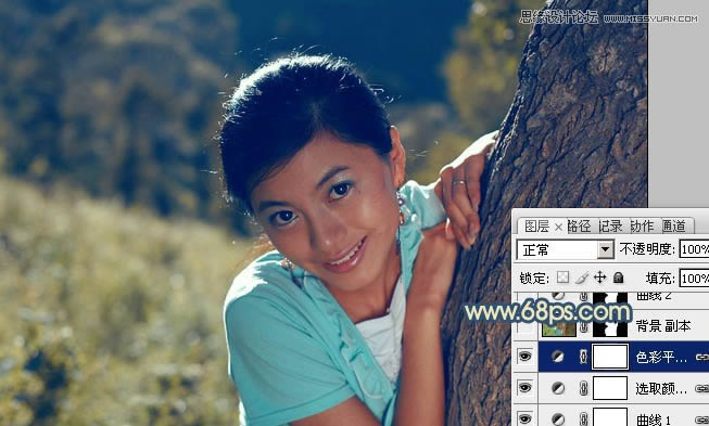 PS把黝黑逆光人像照片调成水润亮白效果