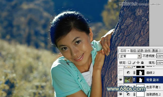 PS把黝黑逆光人像照片调成水润亮白效果