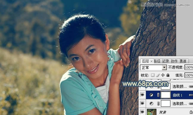 PS把黝黑逆光人像照片调成水润亮白效果