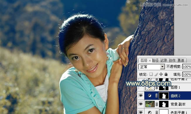 PS把黝黑逆光人像照片调成水润亮白效果