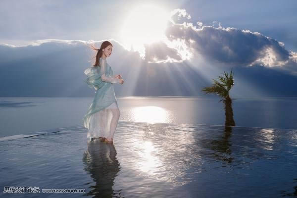 修复逆光海景女生照片色彩的PS教程