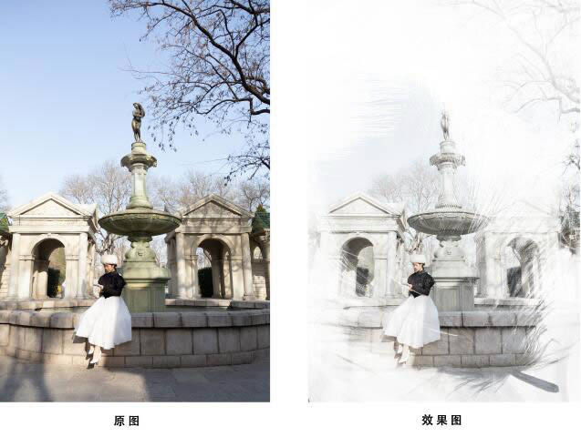 调出雪白色彩冬季阳光人像照片的PS教程