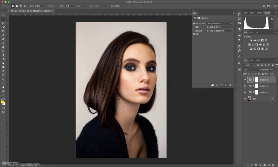 用LUT工具对人像照片调色处理的PS教程