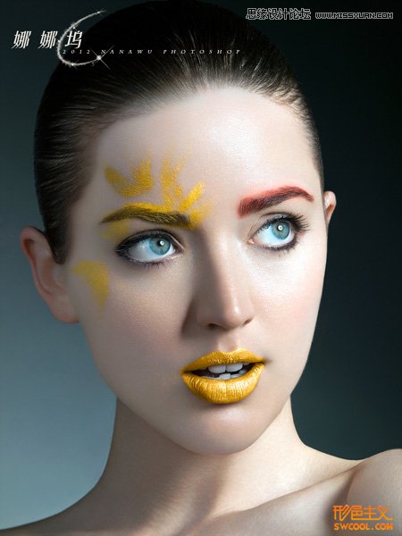 把模特彩妆头像照片提亮磨皮处理的PS教程