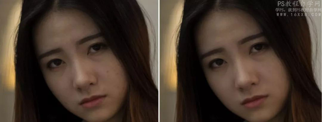 PS修复室内昏暗女生照片并调成暖色效果