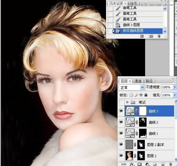 学习精修国外模特头像肤色效果的PS修图教程