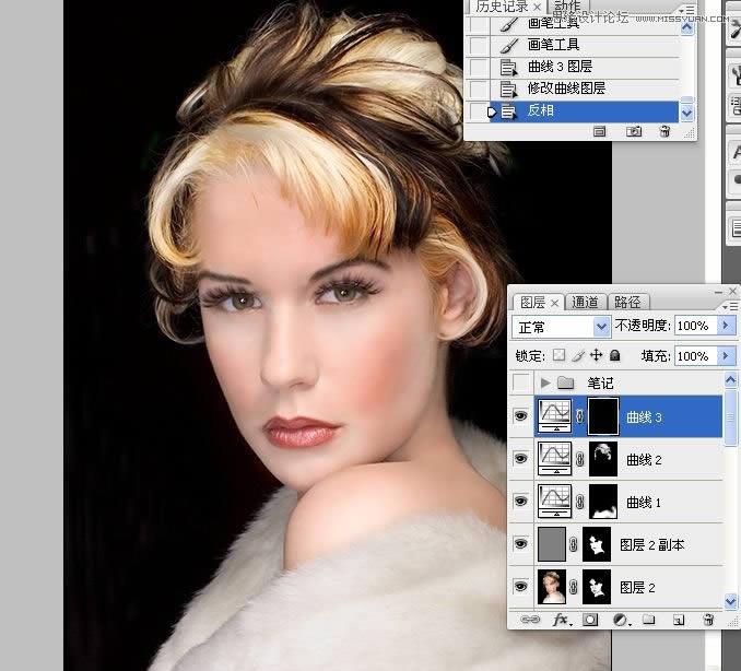 学习精修国外模特头像肤色效果的PS修图教程