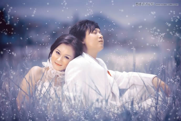 调出甜蜜梦幻色彩情侣合照效果的PS教程