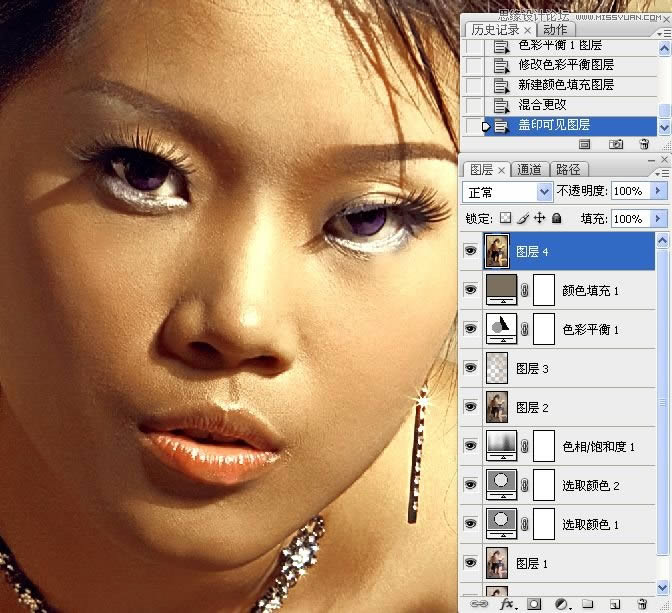 调出性感古铜肤色女孩照片的PS教程