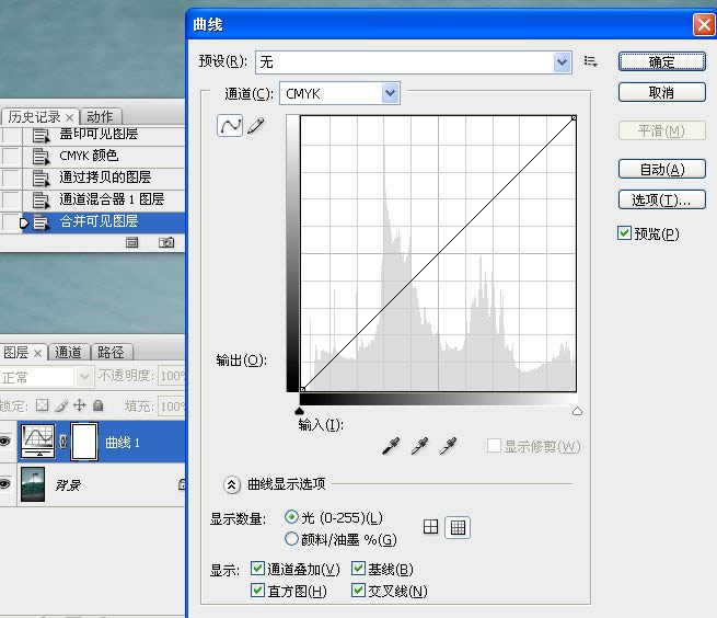 调出冷色深蓝湖景婚片效果的PS教程