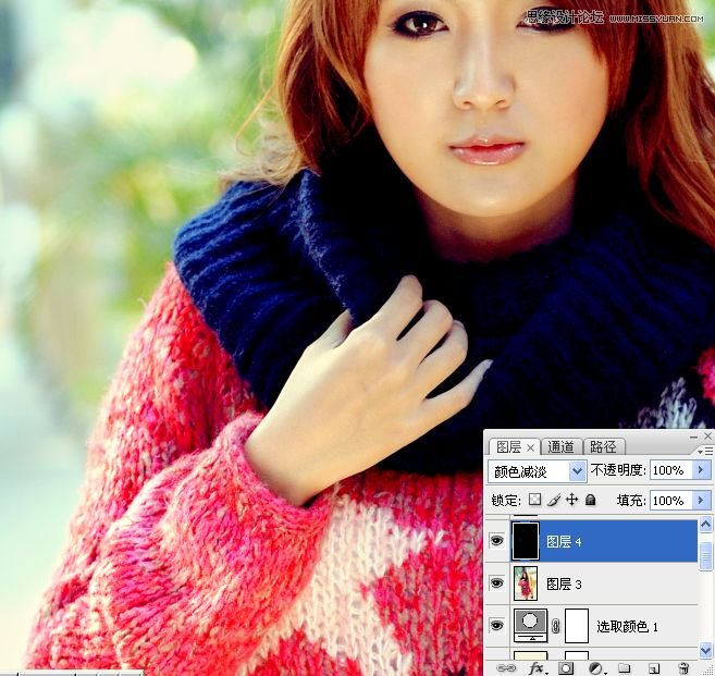 PS把街拍女生照片调成通透明亮肤色效果