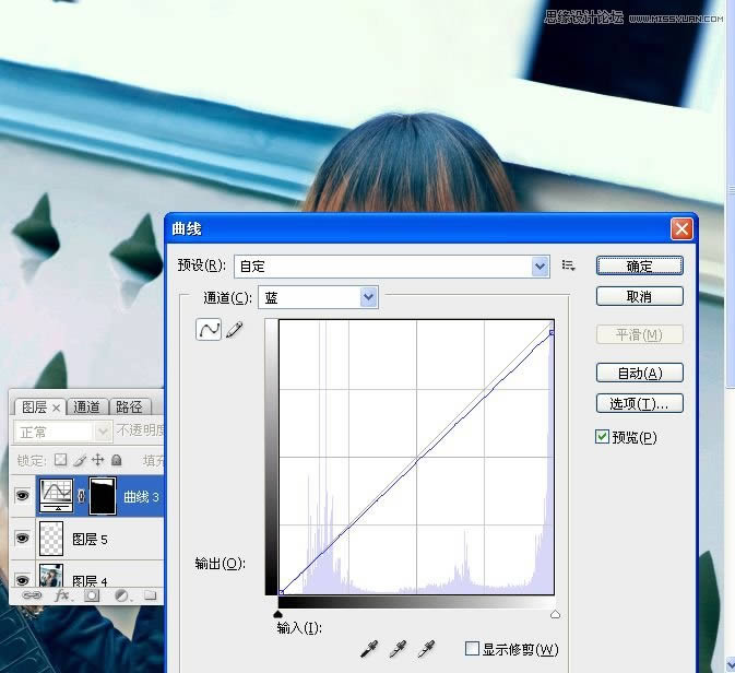 PS给女孩照片润肤磨皮并调成青蓝色效果