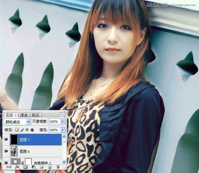 PS给女孩照片润肤磨皮并调成青蓝色效果