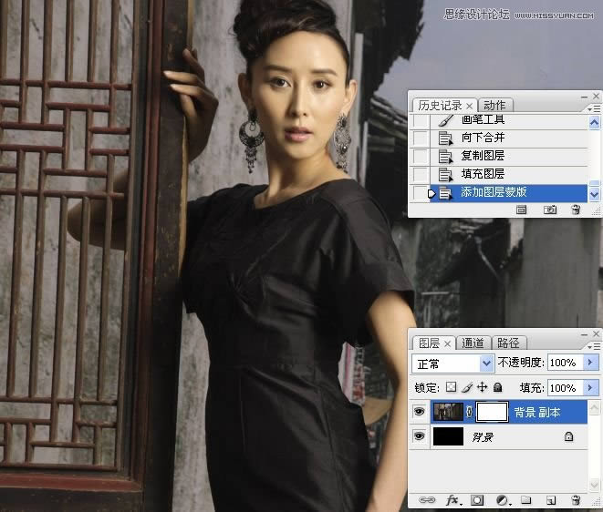 PS把怀旧乡村女生照片调成柔和中性灰效果