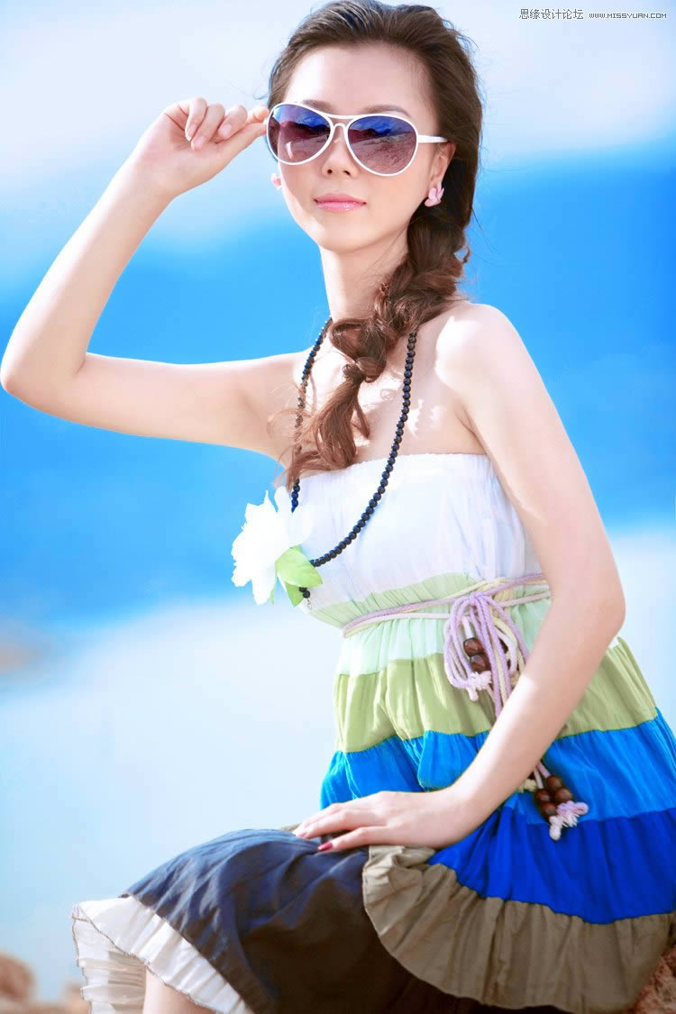 把昏暗女孩照片调成通透水润色彩的PS教程