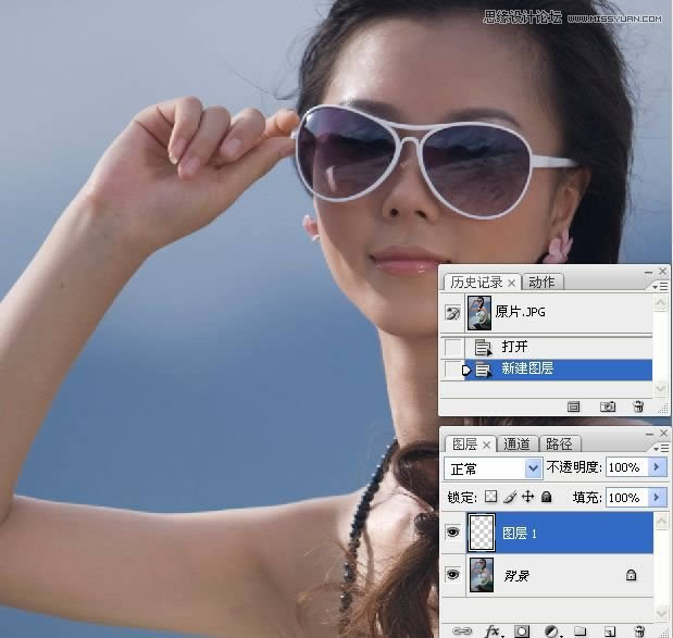 把昏暗女孩照片调成通透水润色彩的PS教程