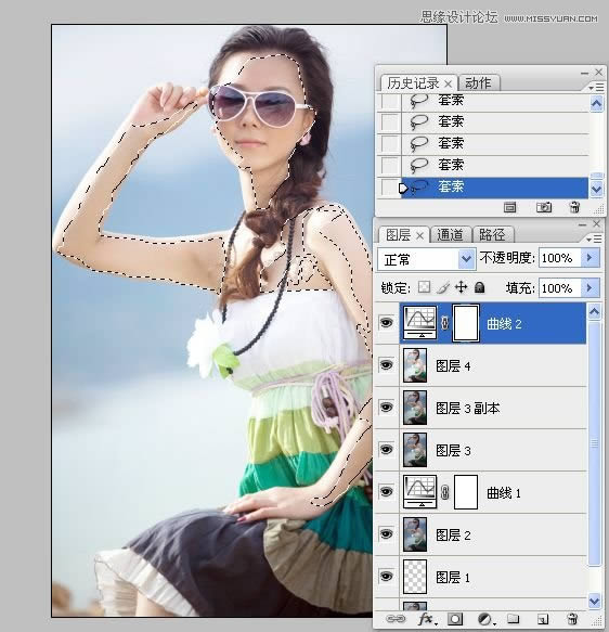 把昏暗女孩照片调成通透水润色彩的PS教程