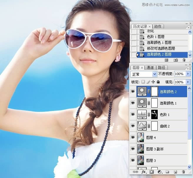 把昏暗女孩照片调成通透水润色彩的PS教程