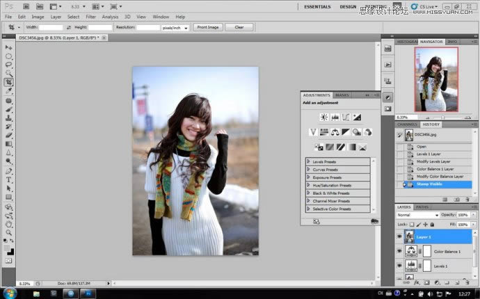 PS照片提亮:把灰暗人物照片提亮色彩及润色