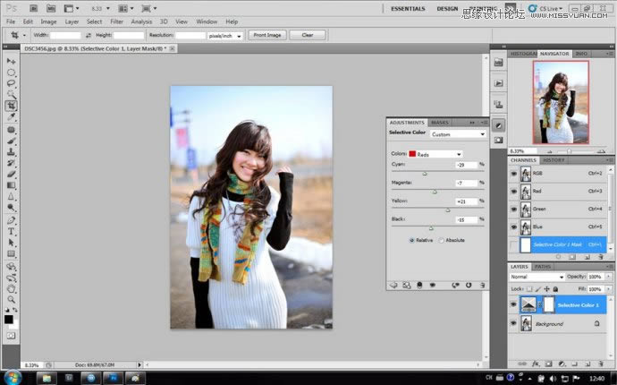 PS照片提亮:把灰暗人物照片提亮色彩及润色