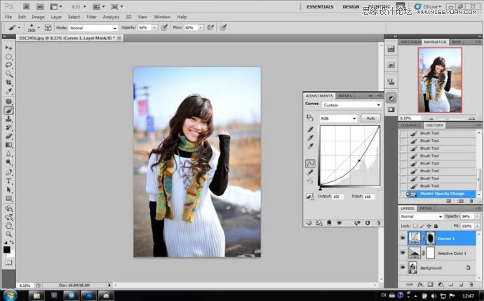 PS照片提亮:把灰暗人物照片提亮色彩及润色