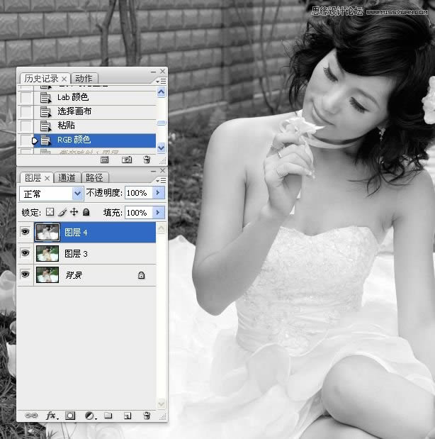 PS提亮婚纱照片并调出米黄肤色效果